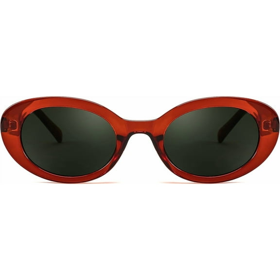 FEISEDY Sunglasses Womens, Retro Oval Cateye Sun Glasses Men, Small 90s Style B4128