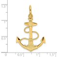 thumbnail image 2 of 14k Gold 3-d Nautical Ship Mariner Anchor With Rope and Texture Shackle Bail Charm 43.4x21.7mm Wide 2.4mm Thick Pendant, 2 of 2