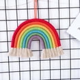 thumbnail image 4 of Macrame Wall Hanging Rainbow Wall Hanging Decor Boho Colorful Woven Wall Art Decoration for Home Nursery Room Dorm Party Children Room, 4 of 7