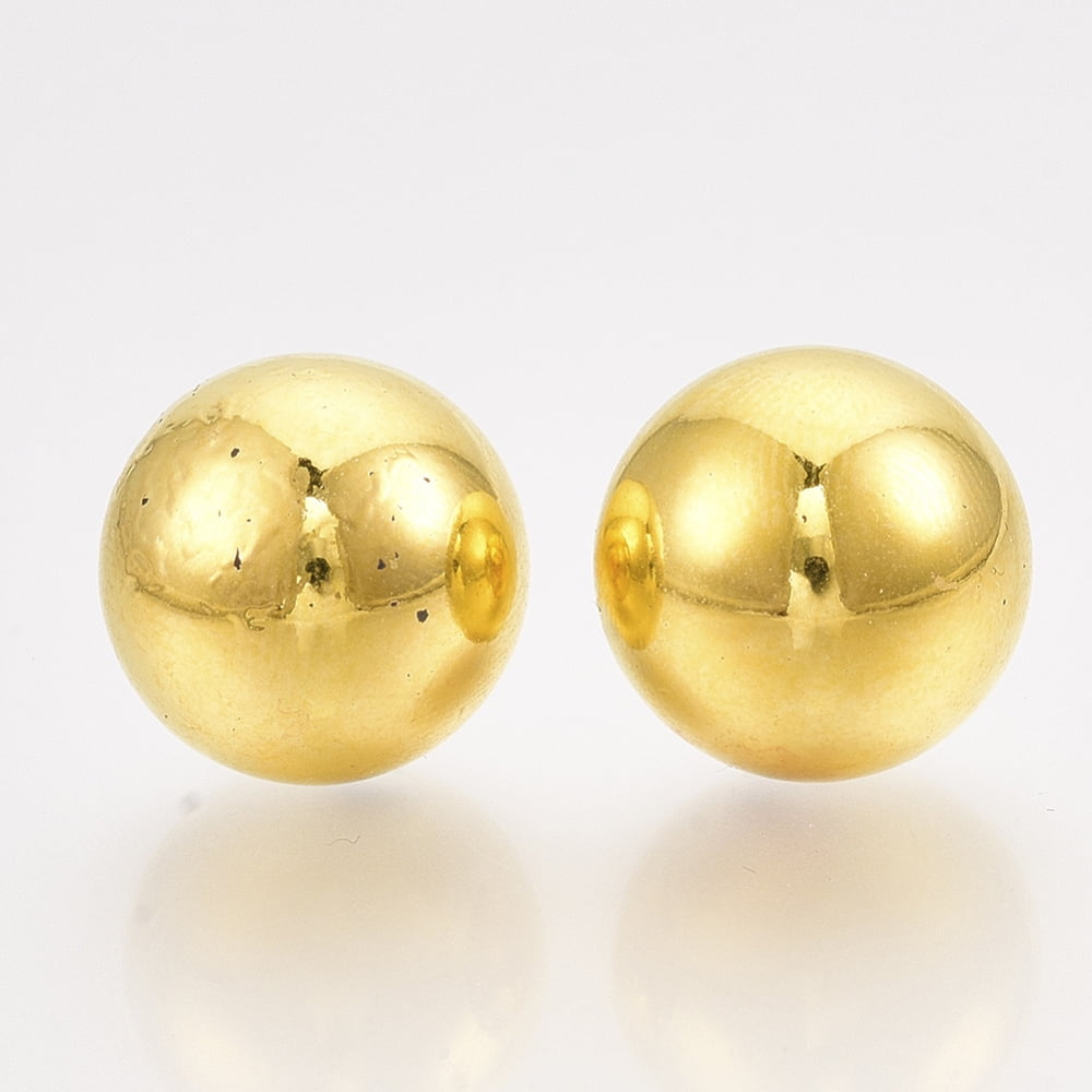 500g ABS Plastic Beads No Hole/Undrilled Round Golden Plated 4mm 15800pcs/500g