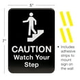 thumbnail image 2 of Caution Watch Your Step Sign: 9x3, Pack of 3 (Black, 5x7), 2 of 4