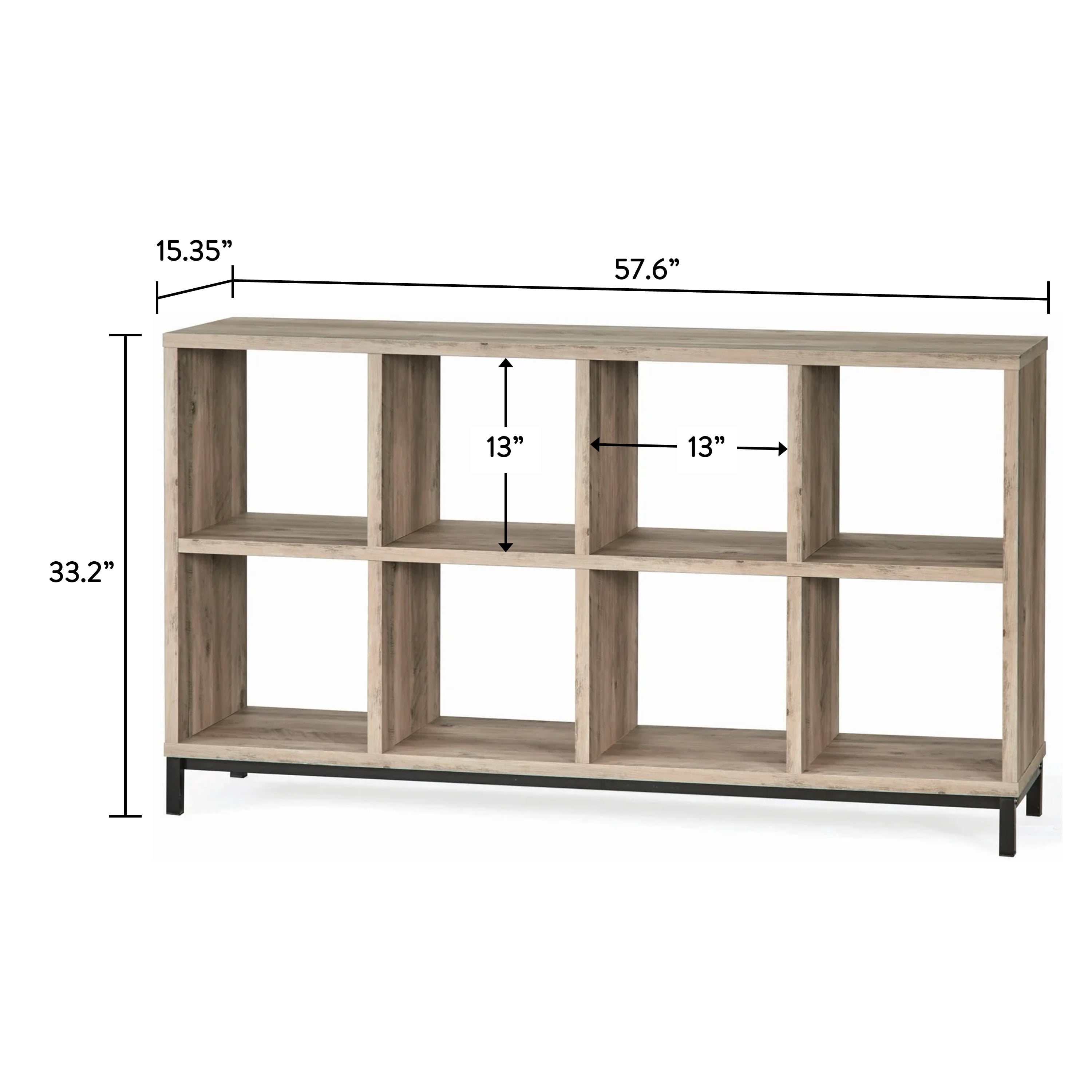 Better Homes & Gardens 8-Cube Organizer with Metal Base, Rustic Gray