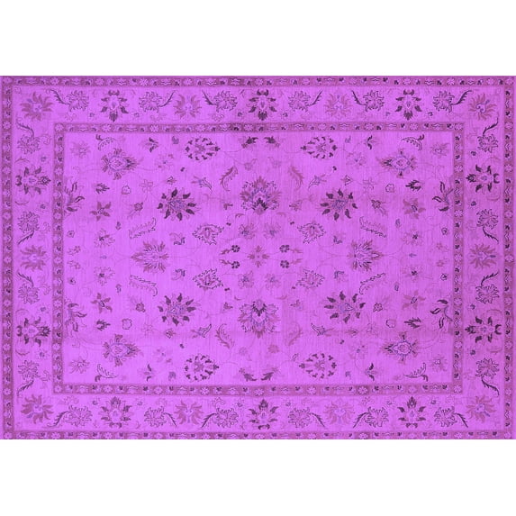 Ahgly Company Indoor Rectangle Oriental Purple Traditional Area Rugs, 2' x 3'