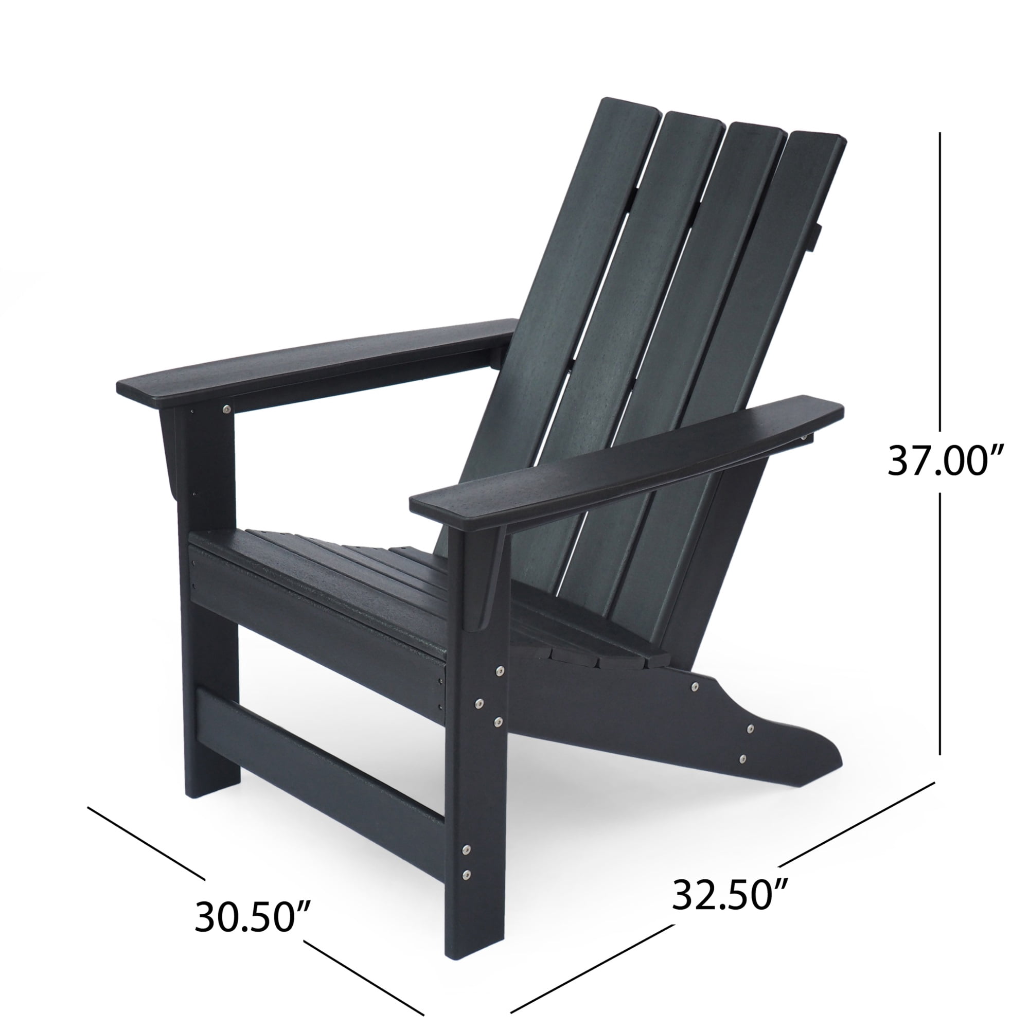 Outdoor Adirondack Chair High Density Resin All-Weather Slat Design Transitional Style For Patio Garden