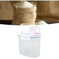 thumbnail image 3 of HUGFEGWE Rice Storage Container, Plastic Rice Dispenser Bin with Measuring Cup, Airtight Grain Dispenser with Claer Scale, Clear Kitchen Food Dispenser for Rice, Beans, Grains, Small Dry CA919-108021, 3 of 9