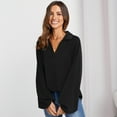 thumbnail image 3 of Jusfitsu Womens Chiffon Blouses Shirts Casual V Neck Tunics Shirts Lantern Long Sleeve Top Loose Blouse Tops, 3 of 5
