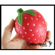 1 Strawberry Fruit Squishy Slow Rise Foam Food Fruit - Scented Sensory, Stress, Fidget Toy