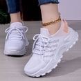 thumbnail image 5 of Domuza Women's Chunky Platform Sneakers Tennis Running Walking Mesh Shoes Orthopedic Breathable Classic Lace Up Low Top Sneakers Pink 9（EU-42）, 5 of 7