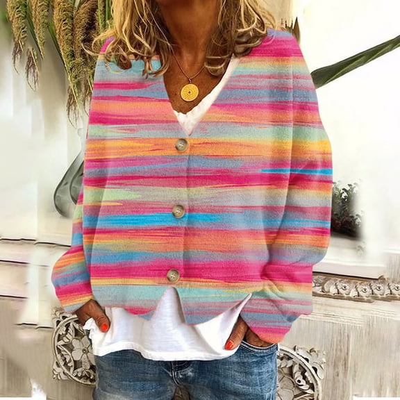 Women's Relaxed Fit Long Sleeve Cardigan Coat Solid Color Jacket Outerwear Soft Lightweight Casual Daily Wear Work Office | CSEONE,Pink L