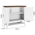 thumbnail image 3 of Accent Cabinet, Rattan Buffet Cabinet with Storage Sideboard, Entryway Cabinet with Doors and Shelves, Kitchen Storage Cabinet Furniture for Living Room, Dining Room, Hallway, White, 3 of 9