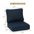 thumbnail image 3 of Aoodor 24x25x6 Inch Weather-Resistant Sunbrella Fabric Outdoor Patio Chair Cushions Set with Individual Pocket Springs for Patio Chair, Sofa, and Couch (Canvas Navy), 3 of 10