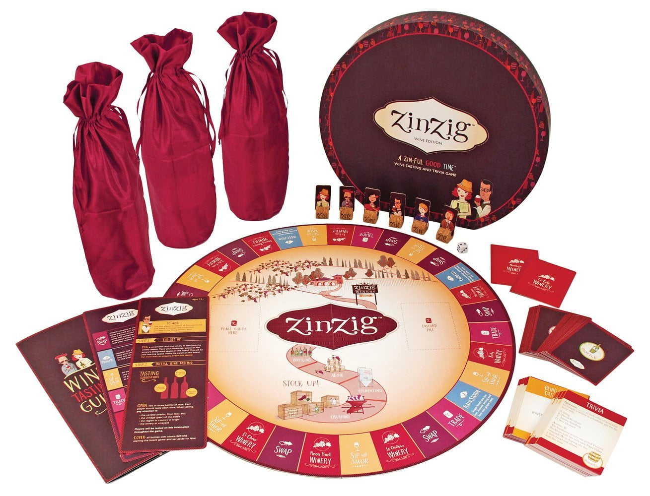 Zinzig Wine Tasting And Trivia Board Game By For Two To Six Players Or Teams By True Walmart Com Walmart Com