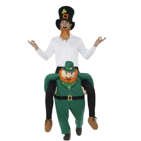 Green Piggyback Paddy's Leprechaun Men Adult Christmas Costume - One Size