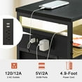 thumbnail image 5 of GUNAITO Led Nightstand Set of 2 with 4 Drawers Bedside Table with Charging Station Wide End Table with Storage Shelf for Living Room,Gray, 5 of 9