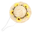 thumbnail image 2 of Sombrero para mascotas Bling Bling mini de paja con flores compacto y liviano, 2 of 12