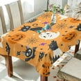 thumbnail image 3 of Coolnut Orange Halloween Elements Rectangle Tablecloth 54x54In,Dinner Table Cover for Outdoor & Indoor Patio, Picnic, BBQ, Holiday Party Halloween Decoration, 3 of 7