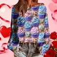thumbnail image 2 of Womens Sweatshirts Valentine's Day Casual Printed Round-Neck Long Sleeve Fashion Pullover Top, 2 of 9