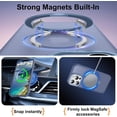 thumbnail image 2 of Magnetic for iPhone 13 Pro Case with Ring Stand, [10 FT Drop Protection] [Velvety Touch] Slim Translucent Matte Back Shockproof Phone Case for iPhone 13 Pro 6.1'', Sierra Blue, 2 of 14