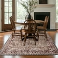 thumbnail image 2 of ARJINCUTE Distressed Vintage Low Pile Area Rugs 8'x10', Non-Slips Machine Washable Traditional Farmhouse Floor Carpet, Brown, 2 of 8