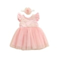 thumbnail image 1 of xiaxaixu Baby Girl Party Dress Short Sleeve Round Neck Floral A-Line Midi, 1 of 8