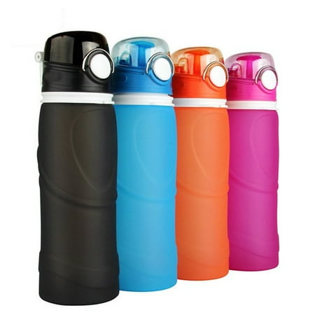 Collapsible Water Bottle 20oz BPA-Free Leak-Proof Lightweight Silicone Sports Travel Camping Water (Best Collapsible Water Bottle 2019)