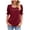 Wine, variant on Otvok Womens Short Sleeve Tops Casual Solid Color Square Neck Ruffle Sleeve Blouses T-Shirt