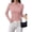 Pink, variant on PRETTYGARDEN Womens Long Sleeve Shirts Fall V Neck Cross Wrap Going Out Top Ribbed Ruched Fitted Business Casual Clothes