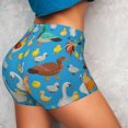 thumbnail image 5 of Workout Shorts Women, Rooster And Chickens Biker Shorts for Women Running Gym Spandex Shorts Tummy Control, 5 of 8