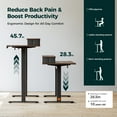 thumbnail image 6 of 55.1 Inch Electric Standing Desk with 2 Drawers, Height Adjustable Desk with 2 Memory Keys, Ergonomic Sit-Stand Computer Desk with Hooks for Home Office, Rustic Brown, 6 of 10