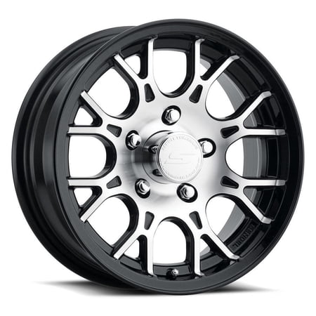 16" Sendel T16 8-Lug Boat Camper RV Trailer Wheel Rim Black Machined (QTY 1)