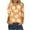 Orange, variant on 3/4 Sleeve Blouses for Women Dressy Casual Floral Printed V Neck Button down Tops Summer Loose Fit Tunic Shirts (XL, Yellow)