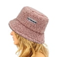 thumbnail image 5 of Womens Warm Cloche Hat Solid Winter Bucket Hats Pink, 5 of 5