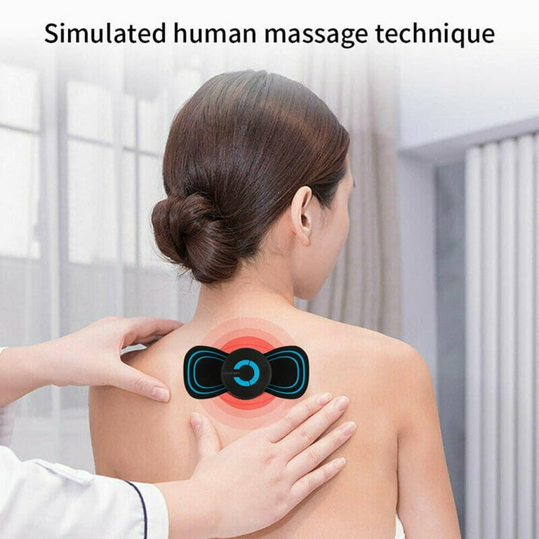 Portable 6 Modes Electric Cervical Spine Massagr Mini Neck Massage Patch  Vibration Muscle Relaxation Massager