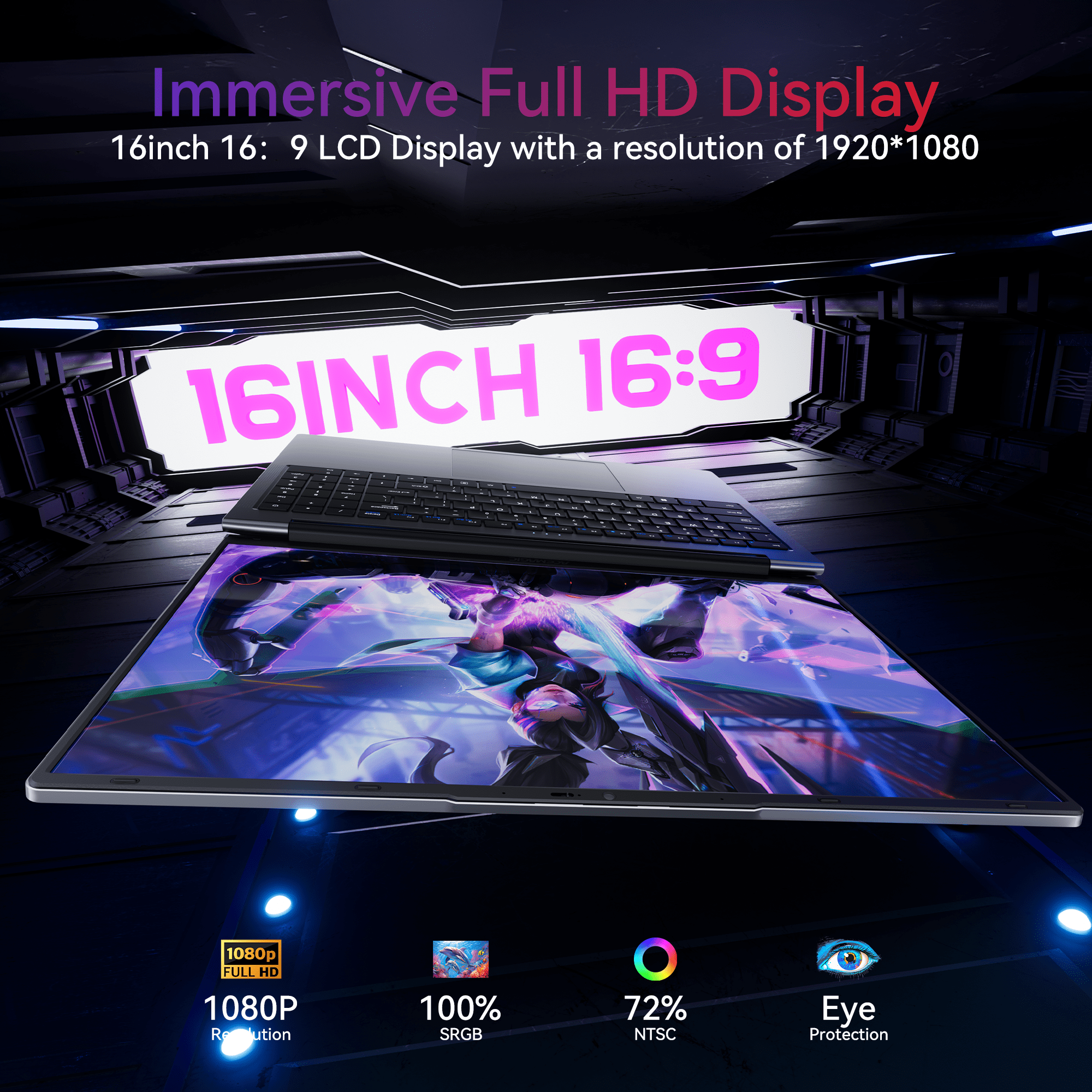 Free Shipping! Laptop 16.1 FHD Gaming Laptop, AMD Ryzen 7 5700U