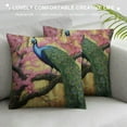 thumbnail image 3 of COMIO Peacock and Blossoms Pillow Covers Decorative Preppy Lumbar Throw Pillowcase Couch Cushion Cover for Home Decor Living Room Bedroom College Dorm Bed Car Sofa Sofa, 3 of 5