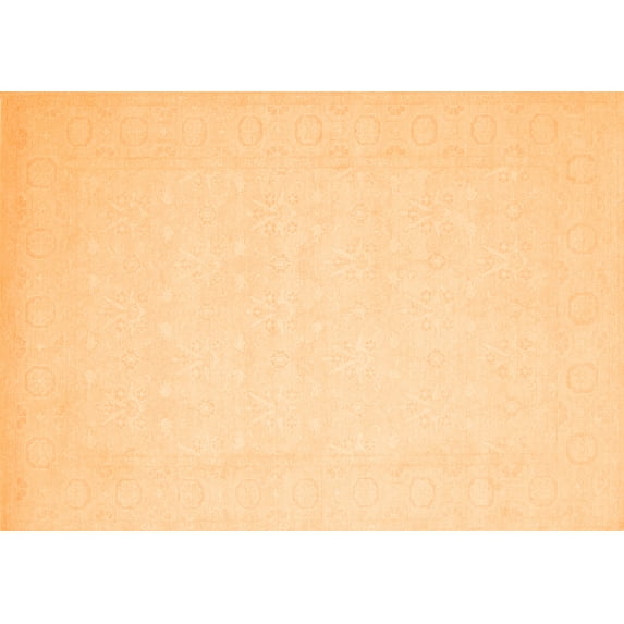 Ahgly Company Indoor Rectangle Solid Orange Modern Area Rugs, 5' x 8'