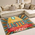 thumbnail image 2 of Coolnut Lightweight Soft Area Rugs, 80 x 58 inch（6'8" x 4'10"） Vintage Easter Card Floor Mat for Kids Playing Room Hardwood Floor Living Room Nursery Rugs, 2 of 6