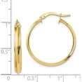 thumbnail image 4 of 14k Yellow Gold Polished Large 3.2mm Hoop Earrings, 4 of 6