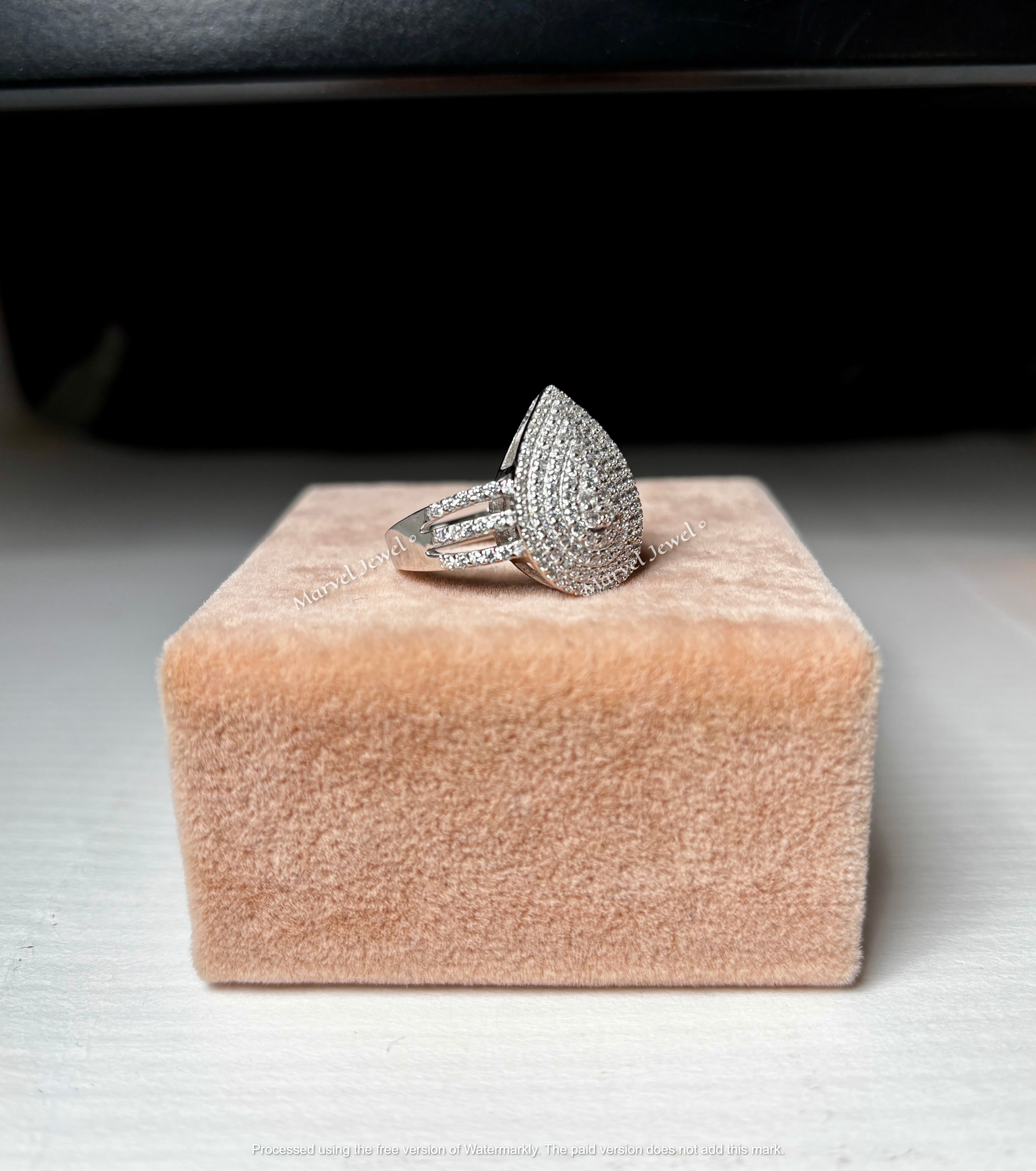 2.2 Carat Diamond Ring 14K White Gold Over Women Gift