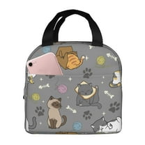 Cute cat Lunch Box for Women Men Insulated Lunch Bag Women Cute Lunch Bags for Women Adults Cooler Tote Bag for Work Picnic Gifts