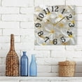 thumbnail image 6 of Egg Flowers Wall Clock Square Silent Non Ticking Battery Operated Clock for Home Bathroom Kitchen Bedroom Living Room, 6 of 8