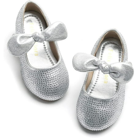 

QWZNDZGR Toddler Little Girl Dress Shoes - Girl Mary Jane Flats Party School Wedding