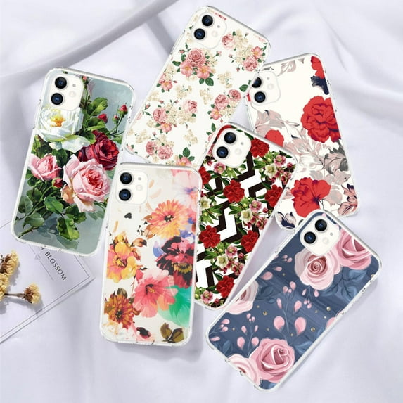 Beautiful Flowers Women’Phone Case Soft Ultra Thin Phone Case for iPhone 13 13Pro 13Pro Max 12 mini Pro Max 11 Pro Max X XR XS Max SE(2020) iPhone 8 7 6 6s Plus 5 5S SE 5C