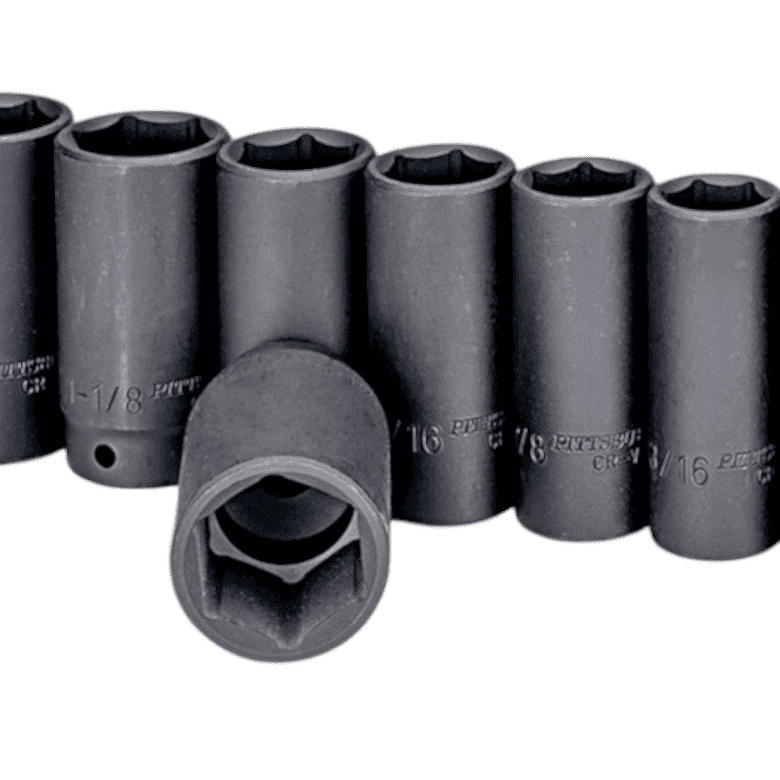 1/2 Inch Drive Deep Impact Socket Set, SAE , 13-Piece with Socket Holder PITTSBURGH