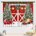 thumbnail image 4 of Red Christmas Curtains,Winter Snow Glitter Xmas Snowflakes New Year Party Curtains for Living Room Bedroom Bathroom Cafe Window Treatments 2 Panel,84X84 Inch, 4 of 5