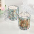 thumbnail image 2 of Yayeee 2 Pack Qtip Holder Dispenser for Bathroom with Lid Cotton Swab Canister, Small Pastel Pattern, 2 of 6