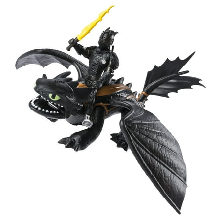 DreamWorks Dragons, Toothless and Hiccup, Dragon with Armored Viking Figure, for Kids Aged 4 and