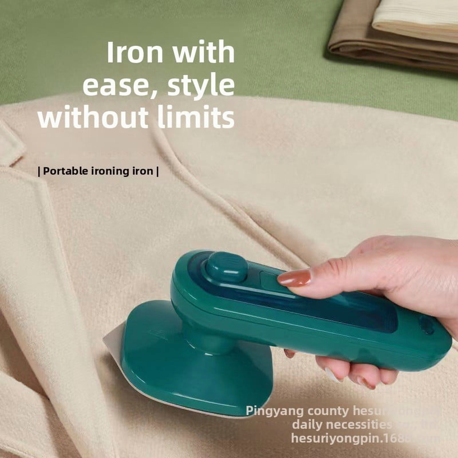 Mini handheld steam iron and ironing machine in one - Portable travel clothing steam iron with foldable design for easy de-creasing wrinkles, suitable for both home and travel use.