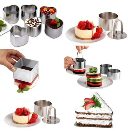 

GWONG Stainless Steel Cake Cutter Bakeware Mini Fondant Mousse Mold Kitchen DIY Tool