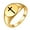 Gold, variant on Men's and Women's Stainless Steel Vintage Devotion Prayer Circular Laser Cross Ring Rose Gold Size 6